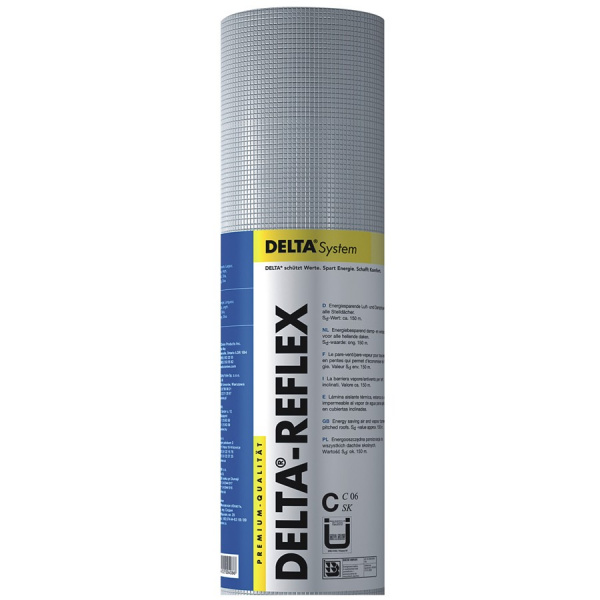 Пароизоляционная теплоотражающая пленка DELTA REFLEX (180г/м2, 50*1,5м, 75м2/рул)